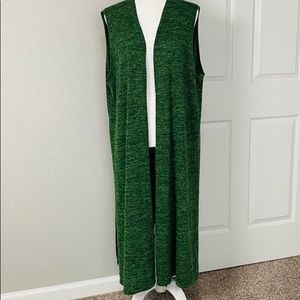 LuLaRoe “Joy” Emerald Green Long Tunic/Kimono